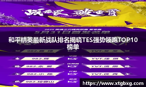 和平精英最新战队排名揭晓TES强势领跑TOP10榜单